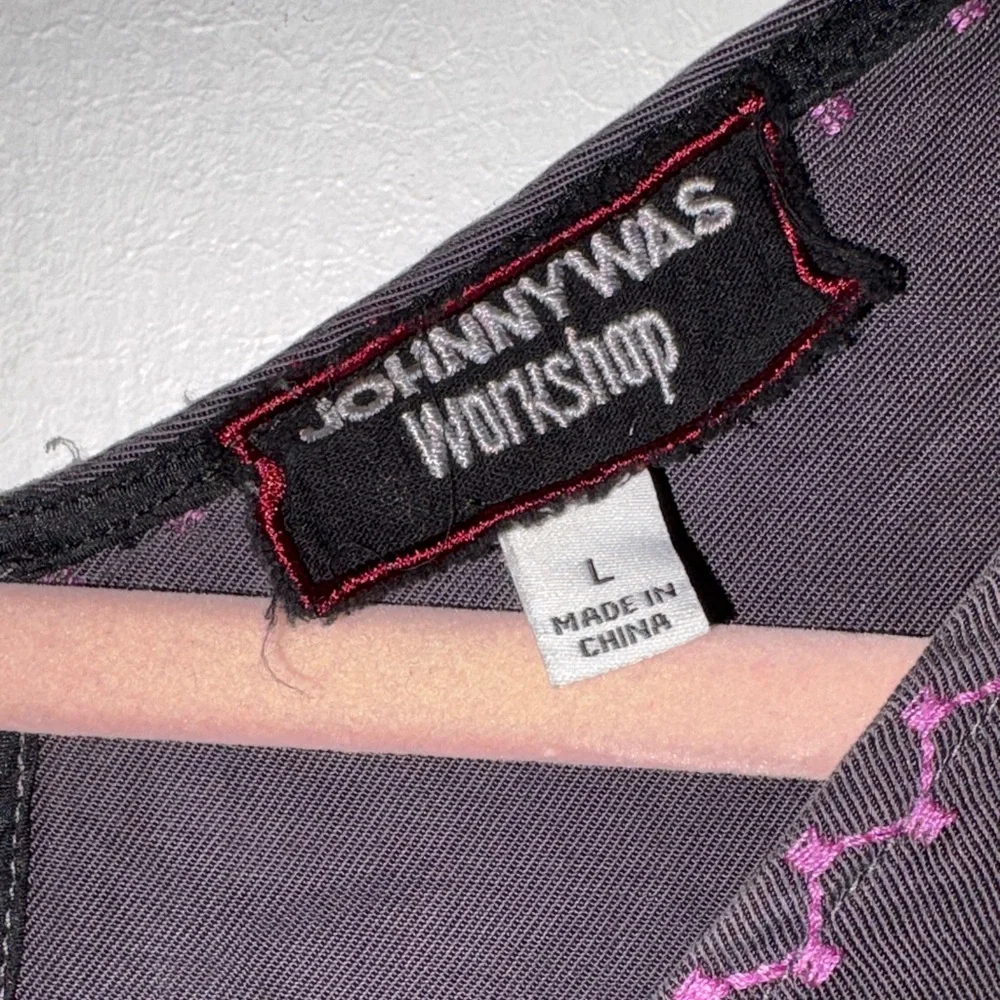 Johnny Was Charcoal Floral Embroidered Midi Dress - Picture 2 of 7